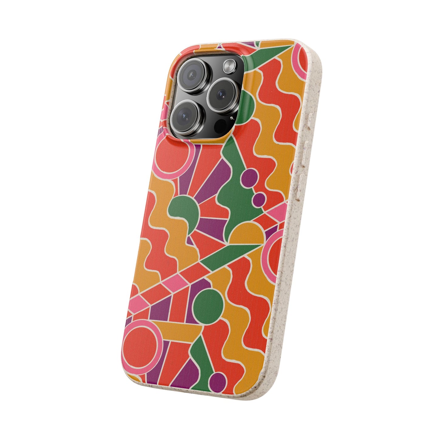 Day Trippin' Phone Case - purple, red, yellow and green - Eco-Friendly, Biodegradable