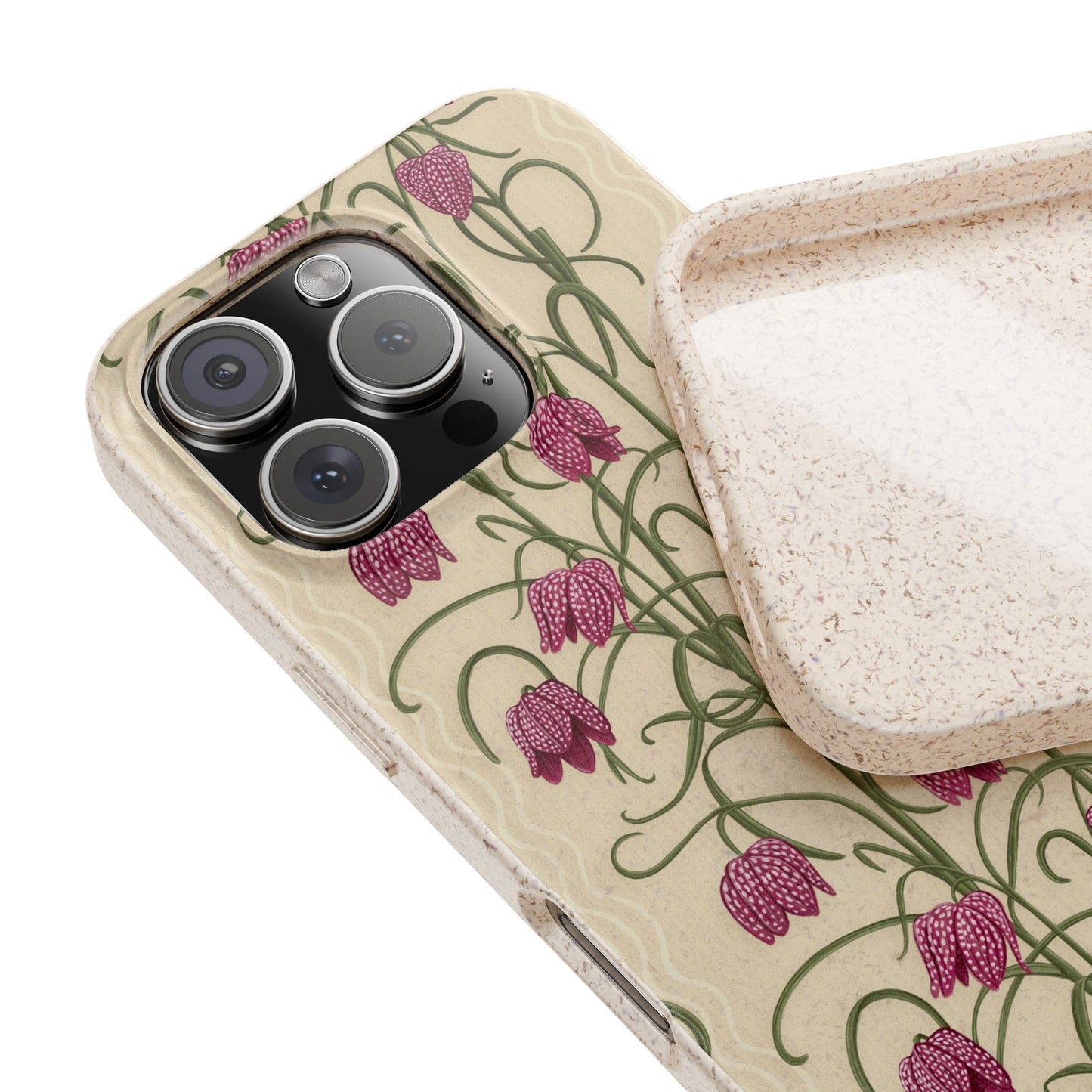 Campanas Phone Case - tan and magenta - Eco-Friendly, Biodegradable