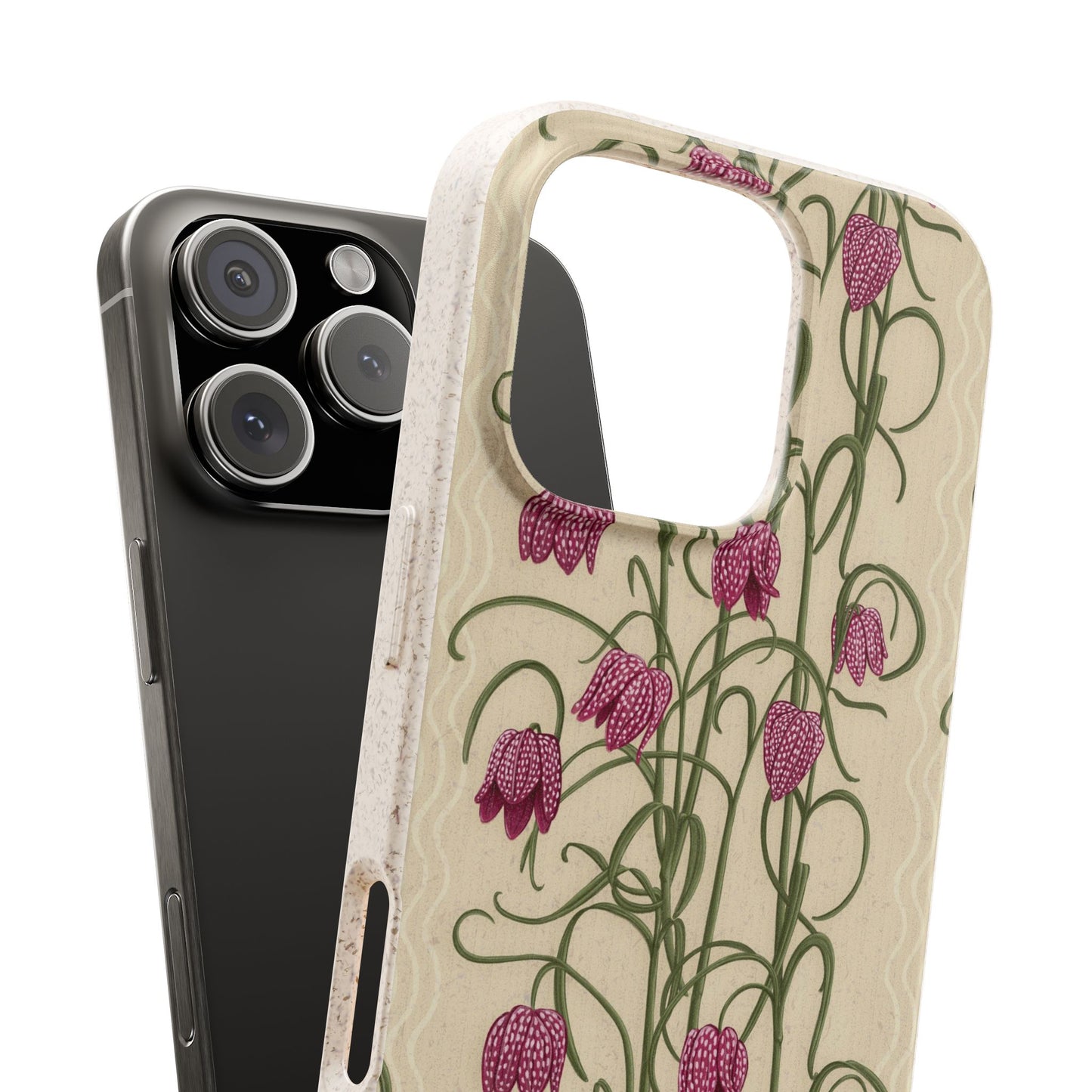 Campanas Phone Case - tan and magenta - Eco-Friendly, Biodegradable