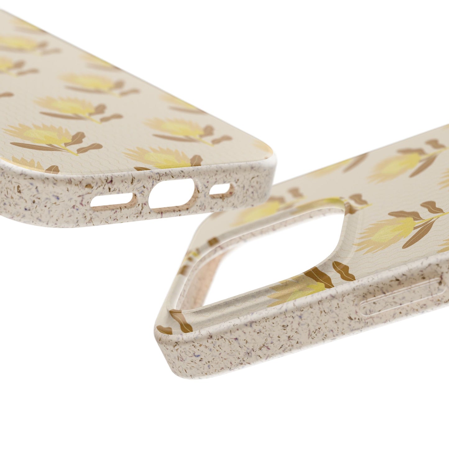 King Protea Phone Case - neural and brown mustard - Eco-Friendly, Biodegradable