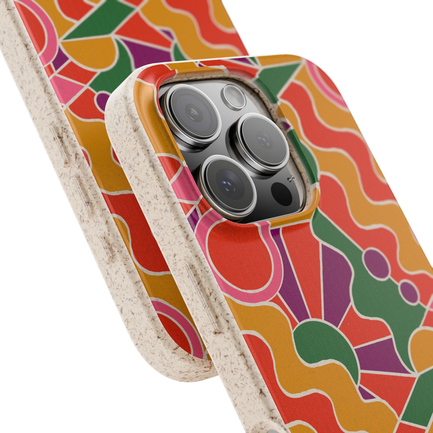 Day Trippin' Phone Case - purple, red, yellow and green - Eco-Friendly, Biodegradable