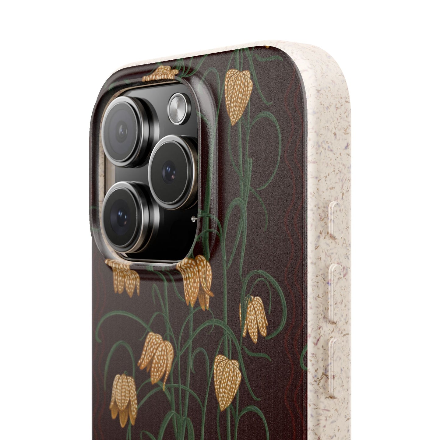 Campanas Phone Case - chocolate and goldenrod - Eco-Friendly, Biodegradable
