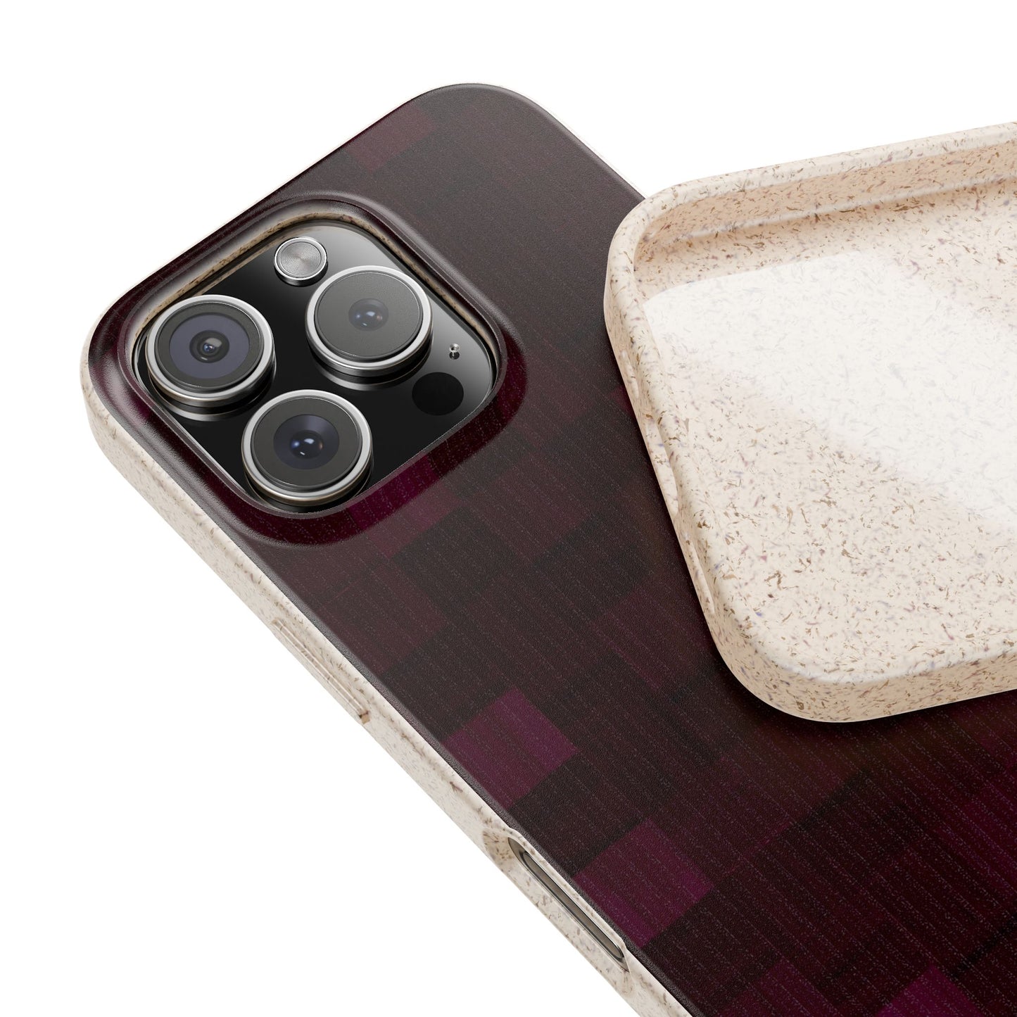 Zellige Phone Case - eggplant - Eco-Friendly, Biodegradable