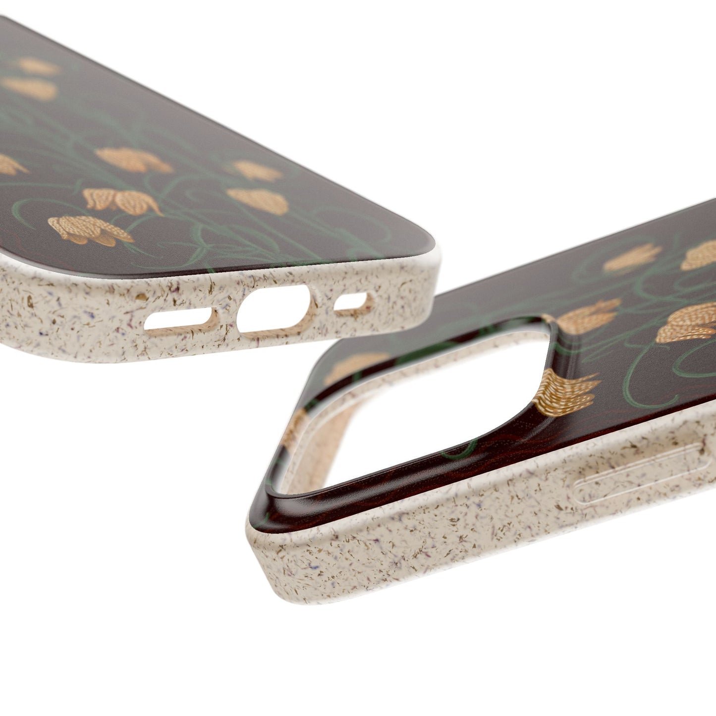 Campanas Phone Case - chocolate and goldenrod - Eco-Friendly, Biodegradable