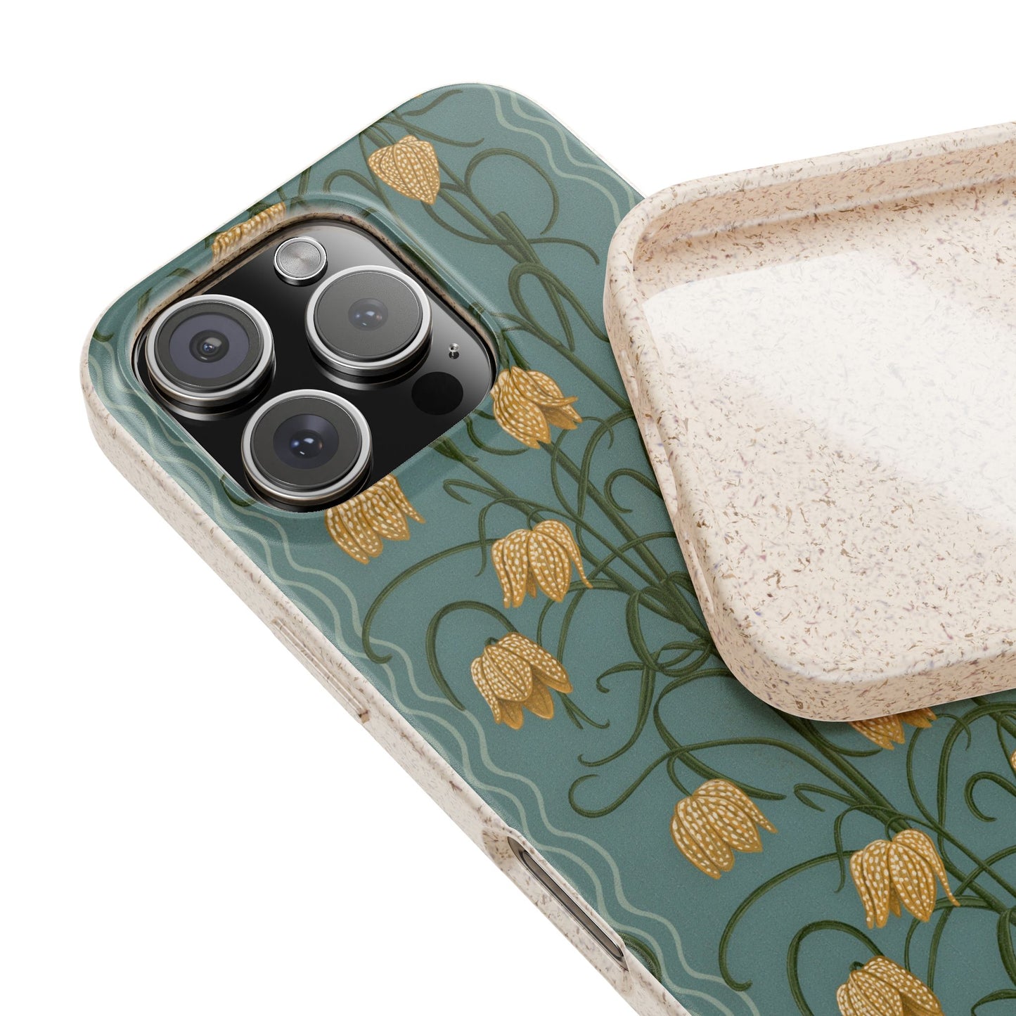 Campanas Phone Case - dusty blue & marigold - Eco-Friendly, Biodegradable