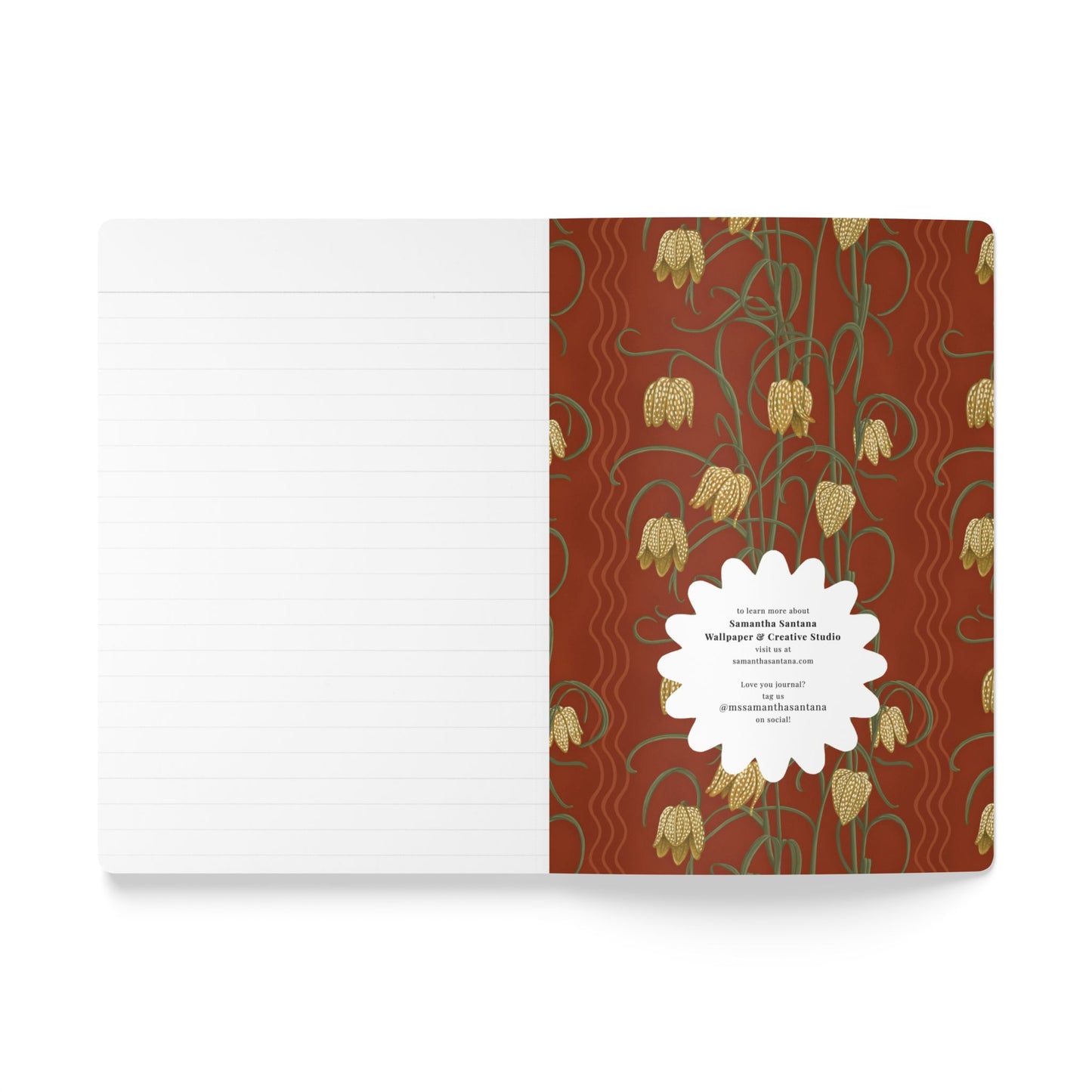 Campanas Softcover Personalized Journal, dusty pink & orange (add your name)