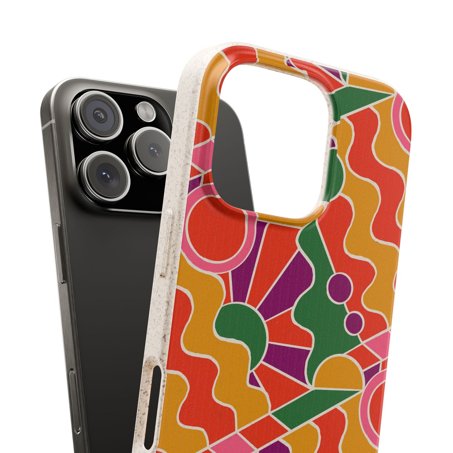 Day Trippin' Phone Case - purple, red, yellow and green - Eco-Friendly, Biodegradable