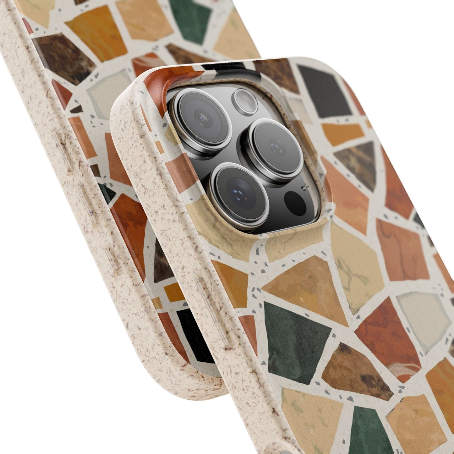 Dolce Terrazzo Phone Case - white and multicolor - Eco-Friendly, Biodegradable