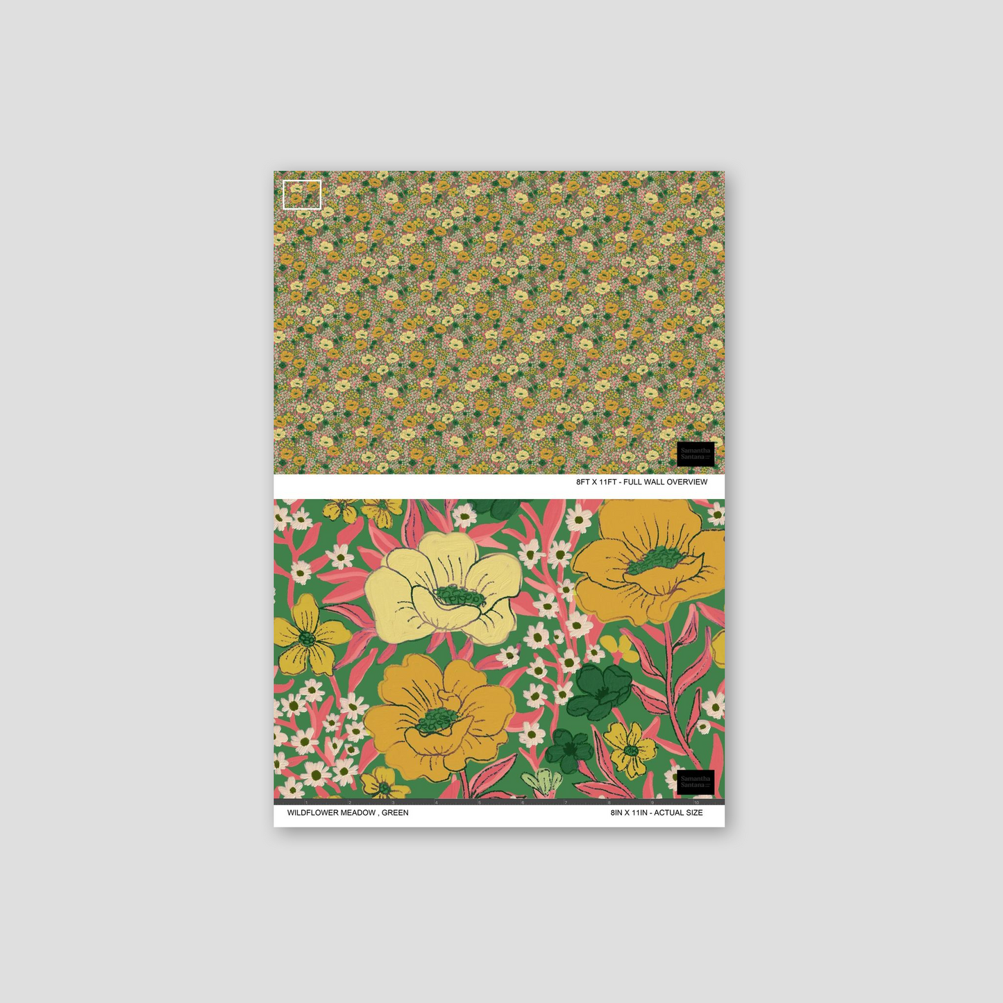 Wildflower Meadow Wallpaper, green