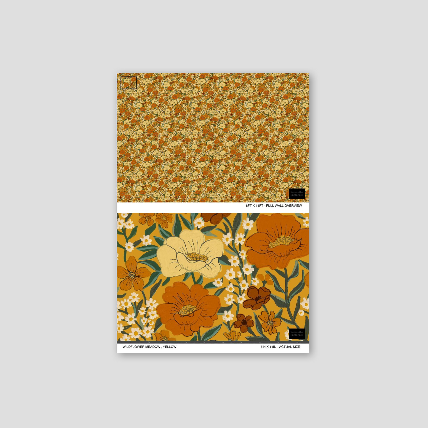 Wildflower Meadow Wallpaper, yellow