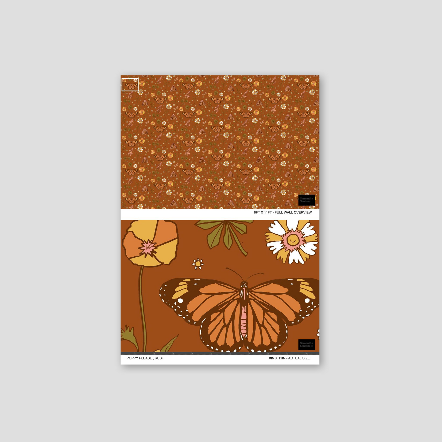 Poppy Please Wallpaper, rust