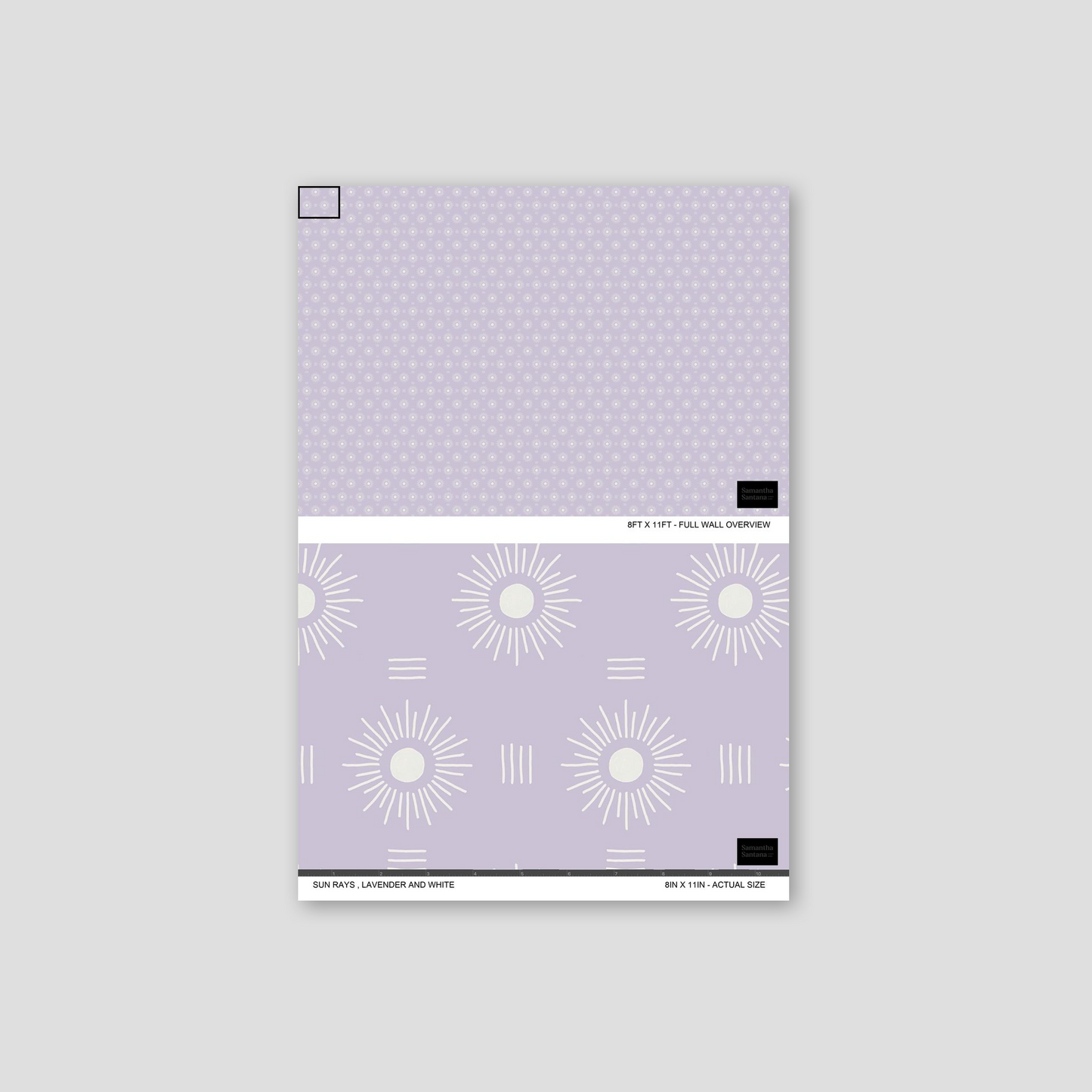 Sun Rays Wallpaper, lavender and white
