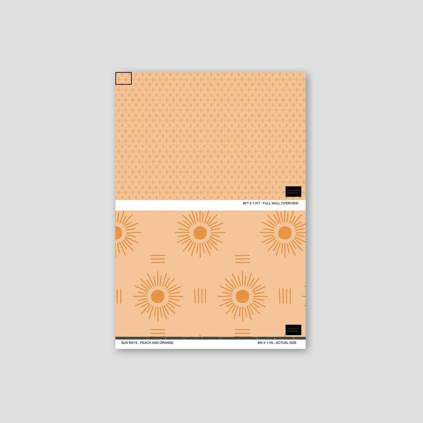 Sun Rays Wallpaper, peach and orange