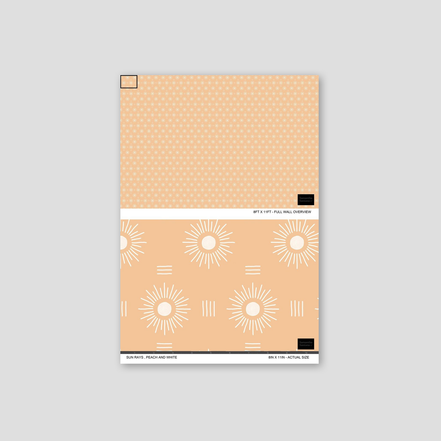 Sun Rays Wallpaper, peach and white