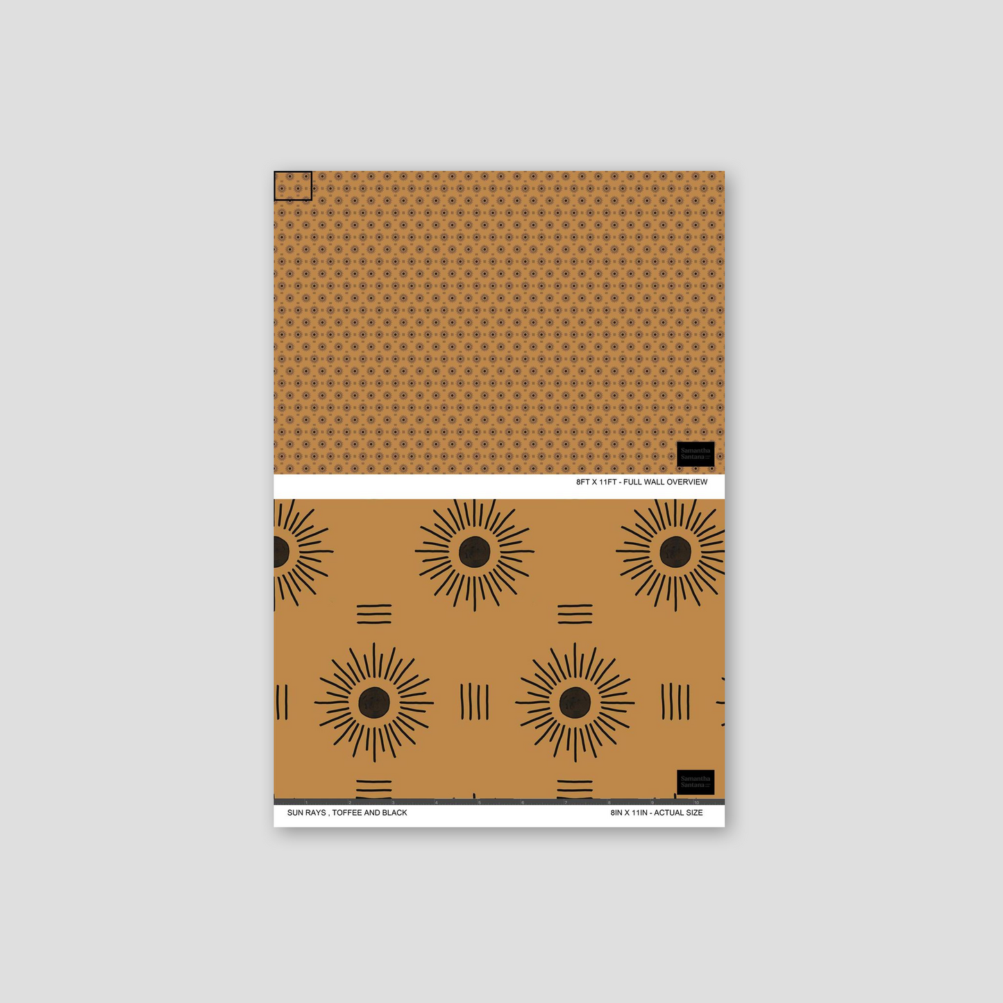 Sun Rays Wallpaper, toffee and black