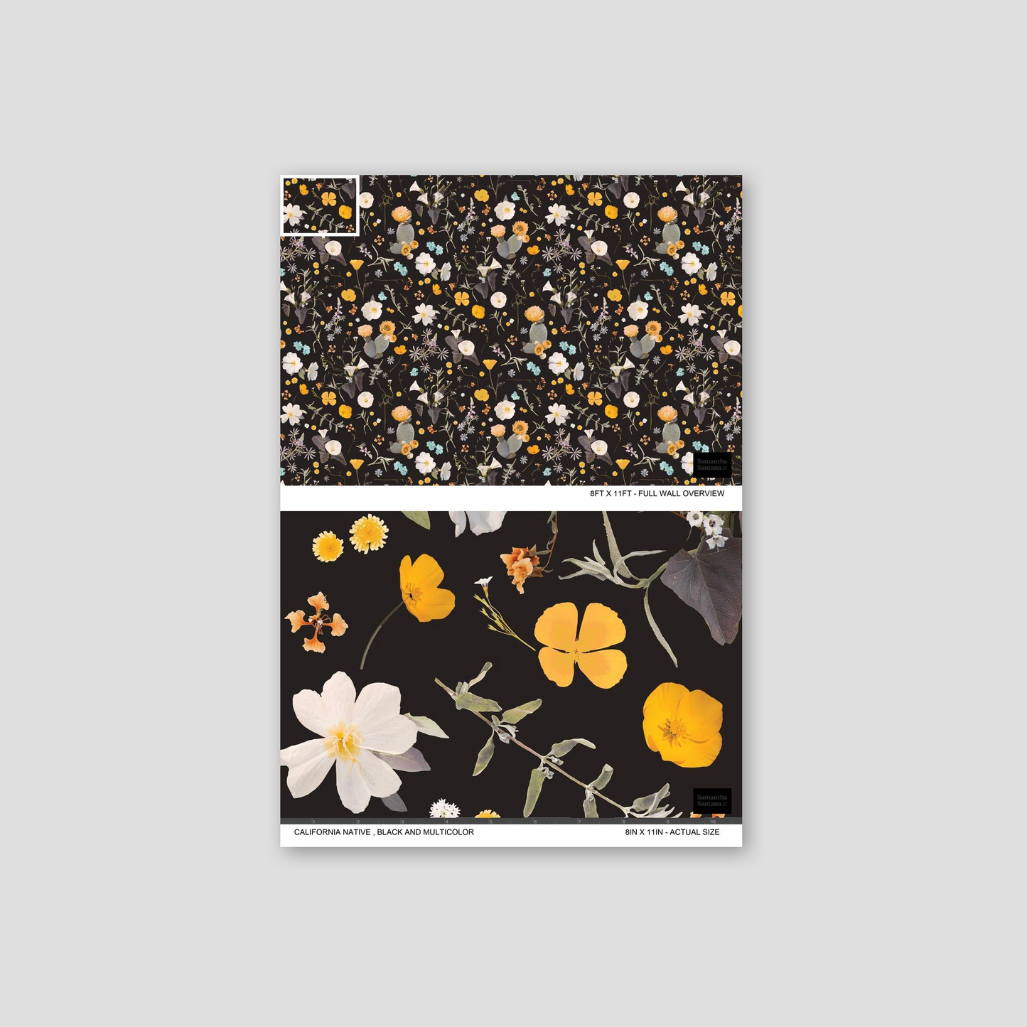 California Native Wallpaper, black and multicolor