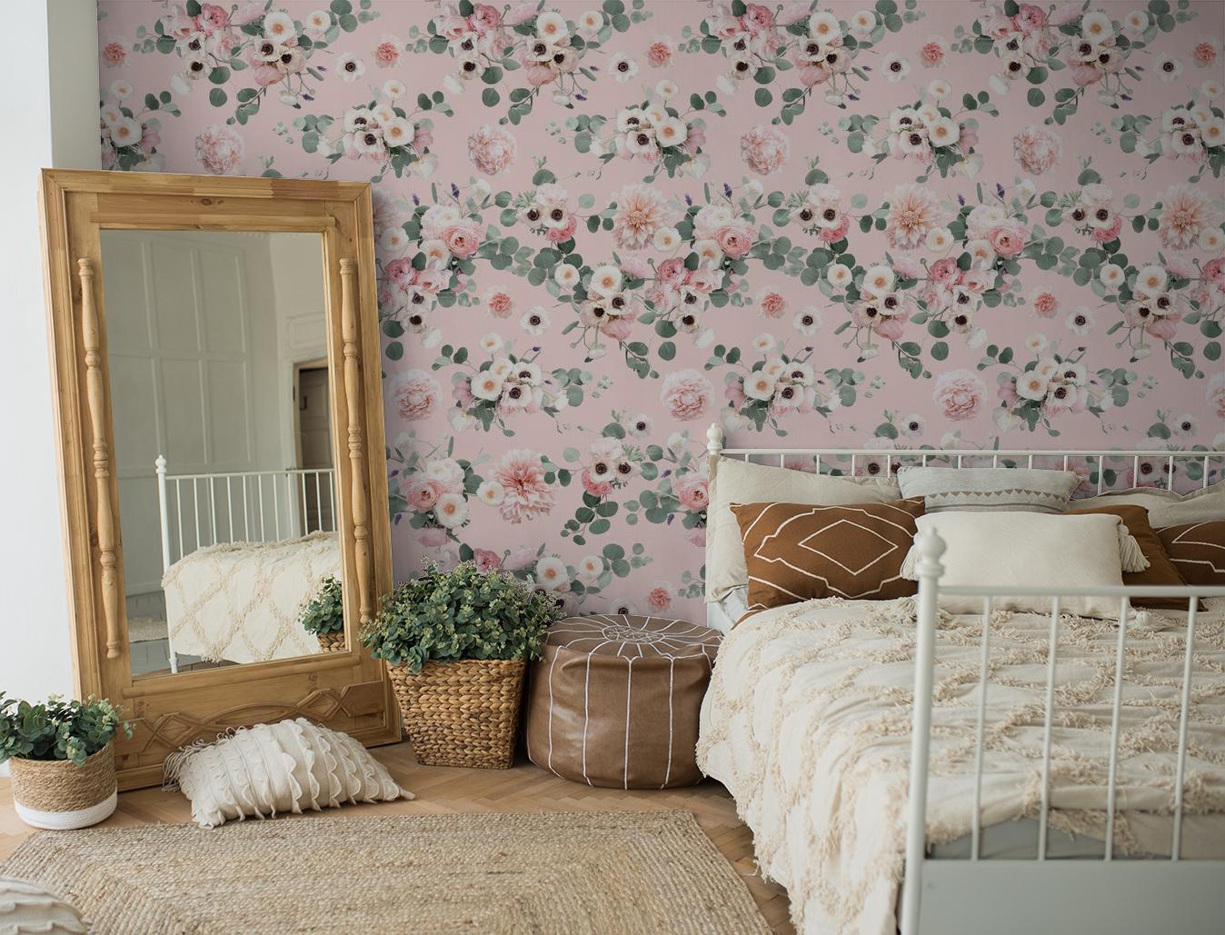 Sunrise Floral Wallpaper, blush