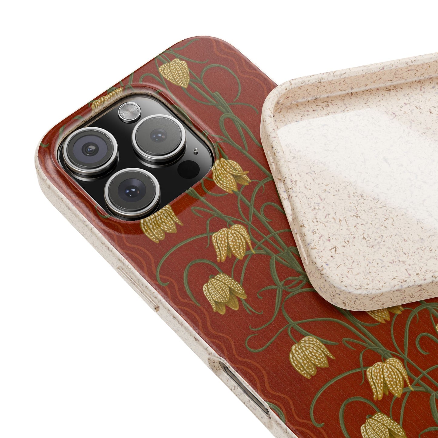 Campanas Phone Case - rust and yellow - Eco-Friendly, Biodegradable