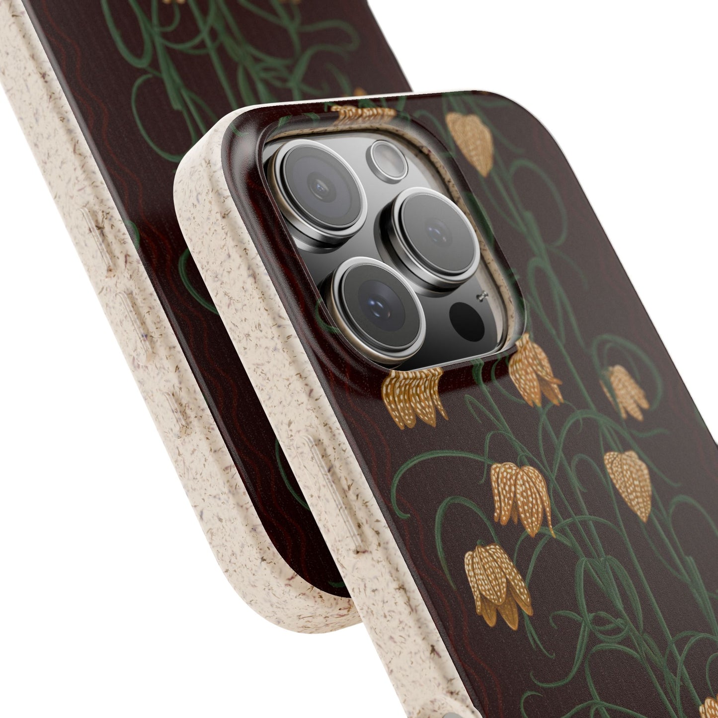 Campanas Phone Case - chocolate and goldenrod - Eco-Friendly, Biodegradable