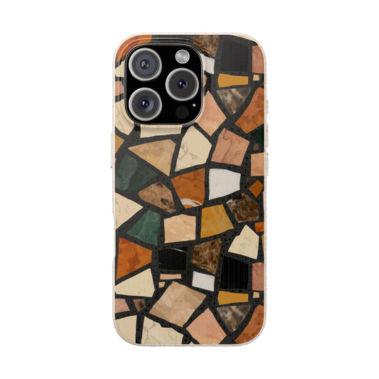 Dolce Terrazzo Phone Case - black and multicolor - Eco-Friendly, Biodegradable