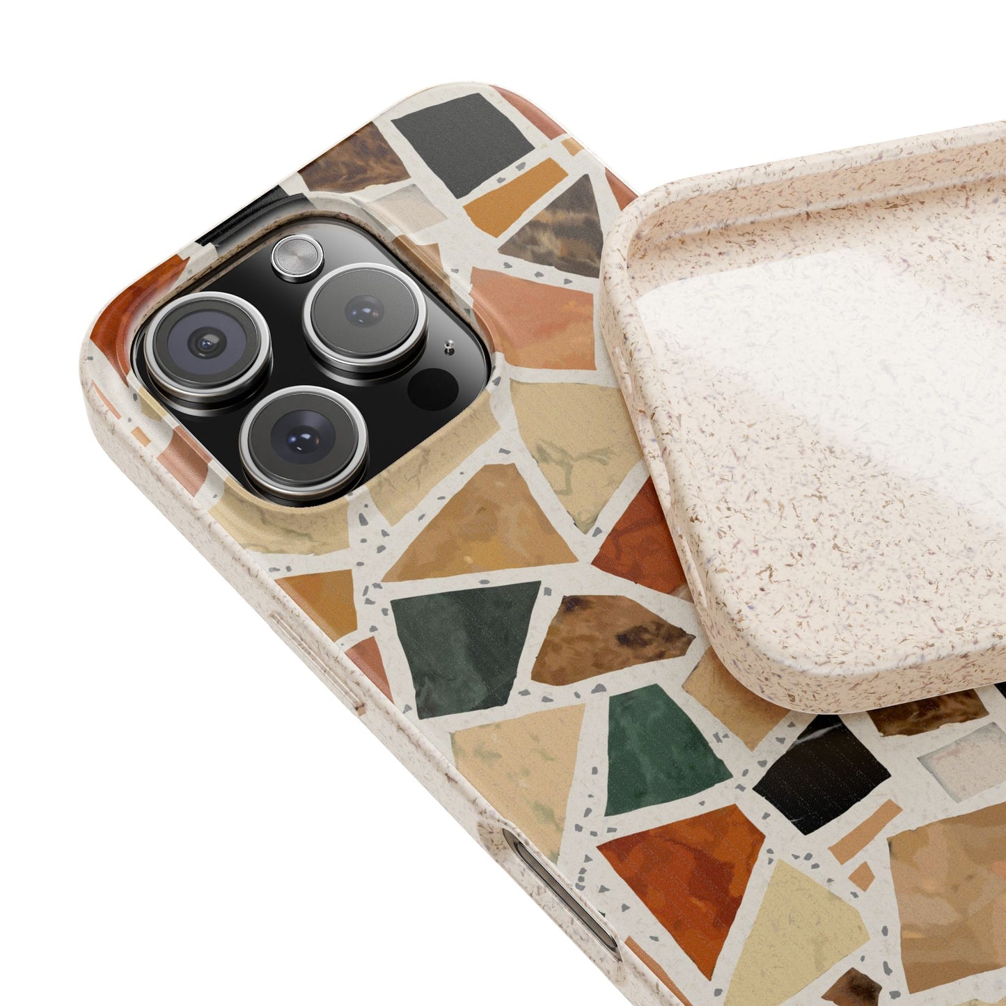 Dolce Terrazzo Phone Case - white and multicolor - Eco-Friendly, Biodegradable