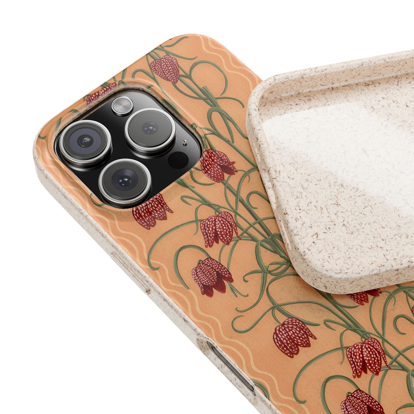 Campanas Phone Case - peach and rust - Eco-Friendly, Biodegradable