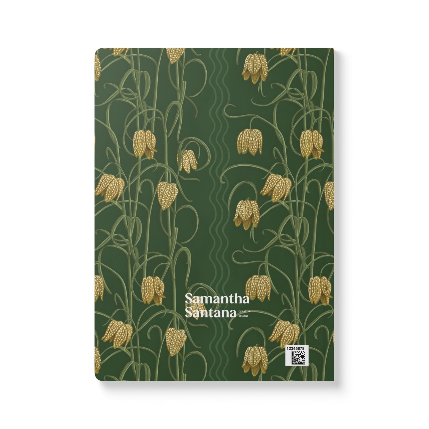 Campanas Softcover Personalized Journal, dark green & ocher (add your name)