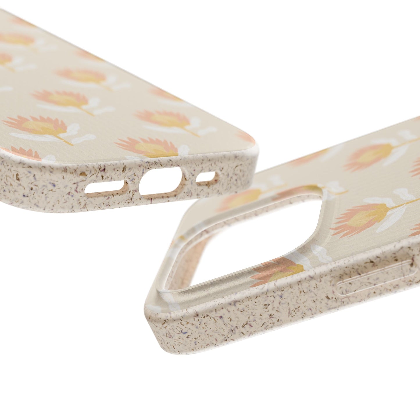 King Protea Phone Case - tan and light coral - Eco-Friendly, Biodegradable