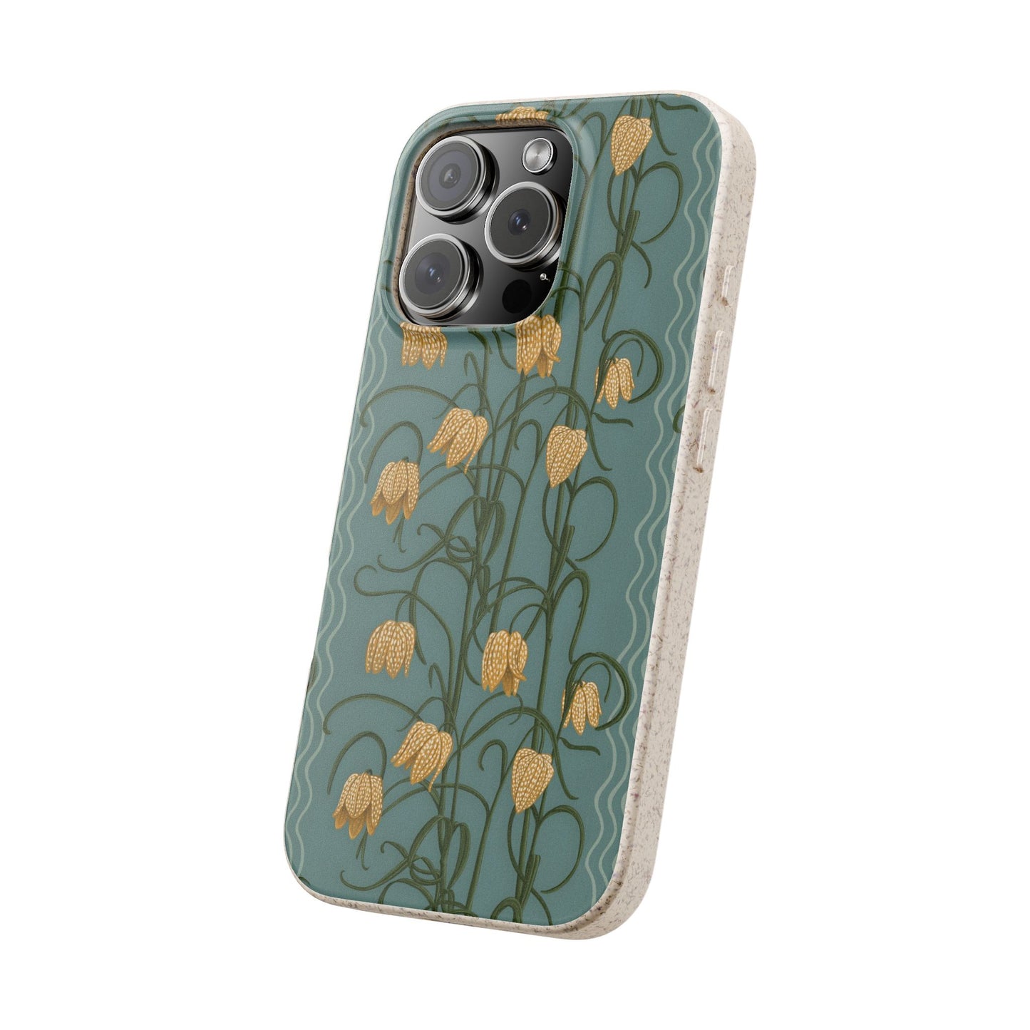 Campanas Phone Case - dusty blue & marigold - Eco-Friendly, Biodegradable