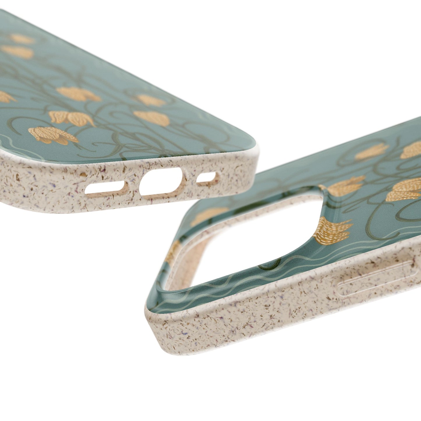 Campanas Phone Case - dusty blue & marigold - Eco-Friendly, Biodegradable