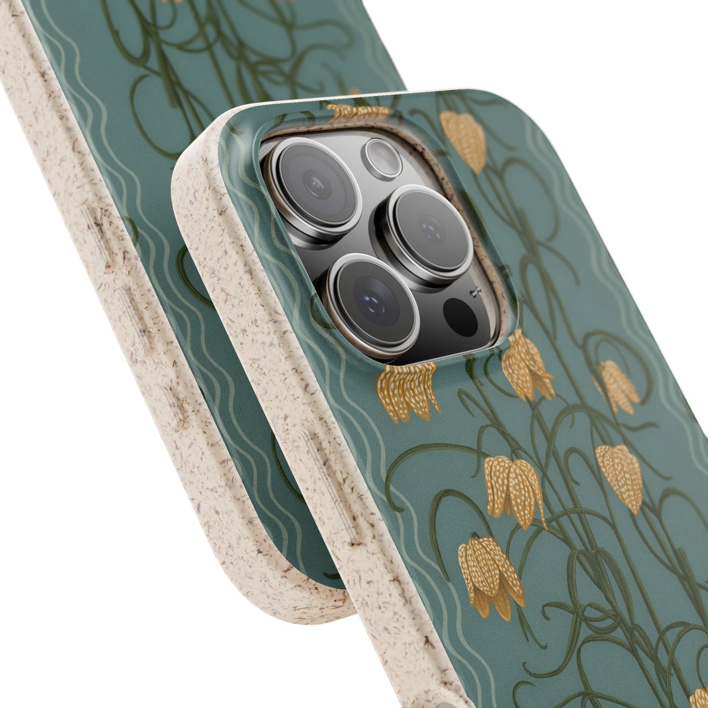 Campanas Phone Case - dusty blue & marigold - Eco-Friendly, Biodegradable
