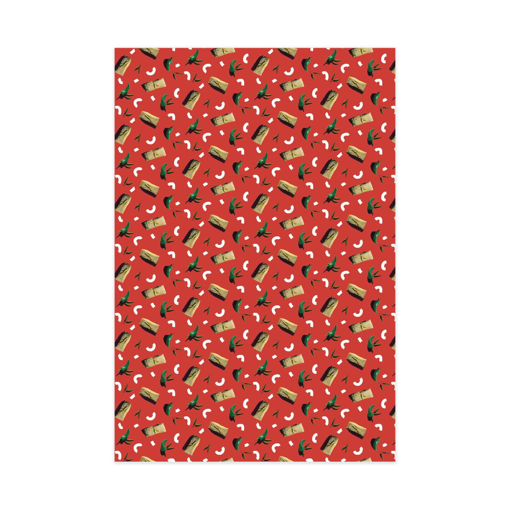 Tamale Party Wrapping Paper, Large Roll, red