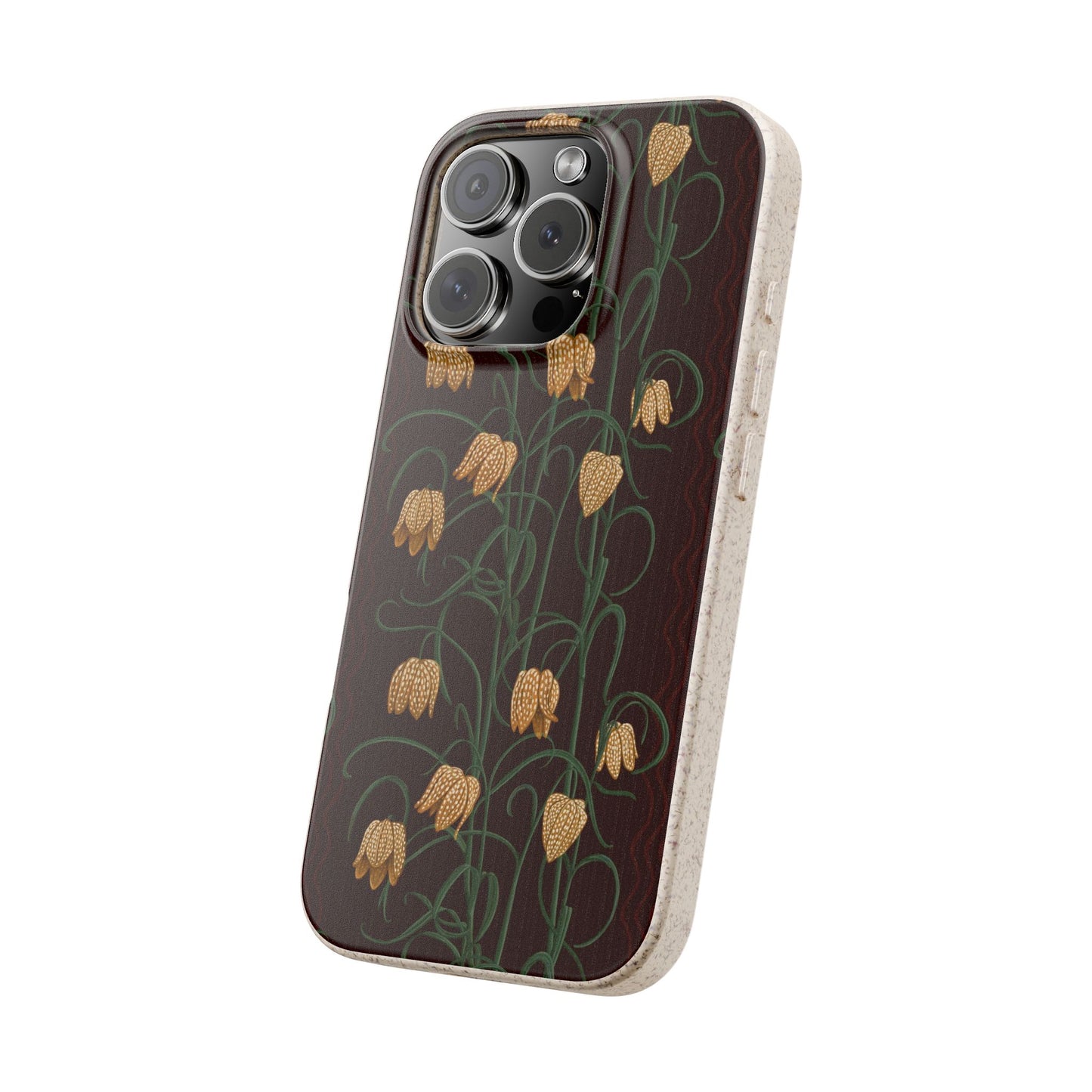 Campanas Phone Case - chocolate and goldenrod - Eco-Friendly, Biodegradable