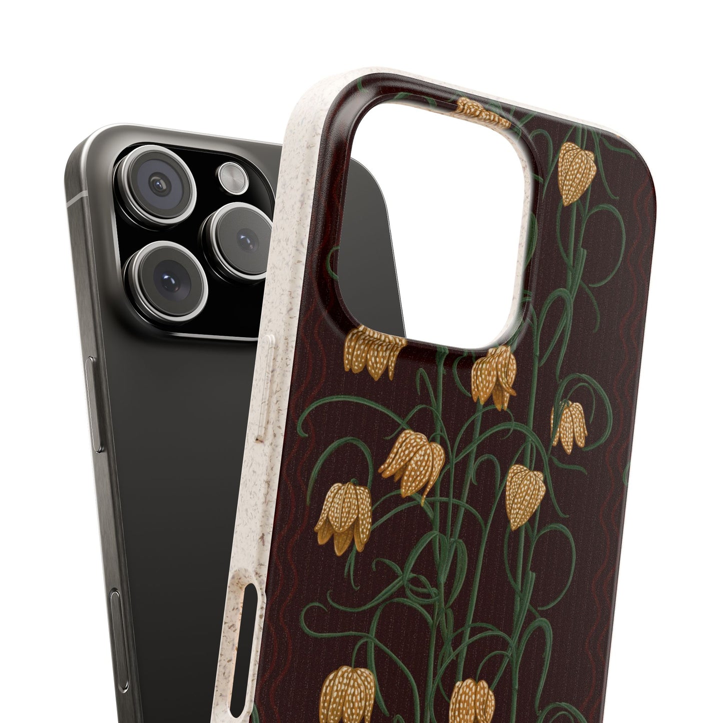 Campanas Phone Case - chocolate and goldenrod - Eco-Friendly, Biodegradable