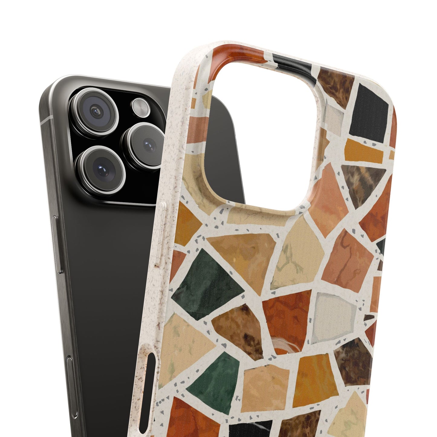 Dolce Terrazzo Phone Case - white and multicolor - Eco-Friendly, Biodegradable