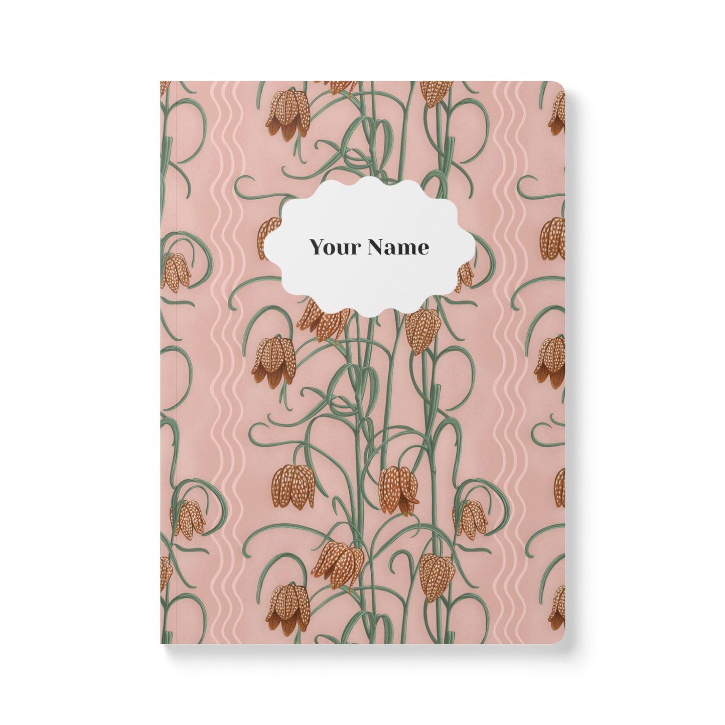Campanas Softcover Personalized Journal, dusty pink & orange (add your name)