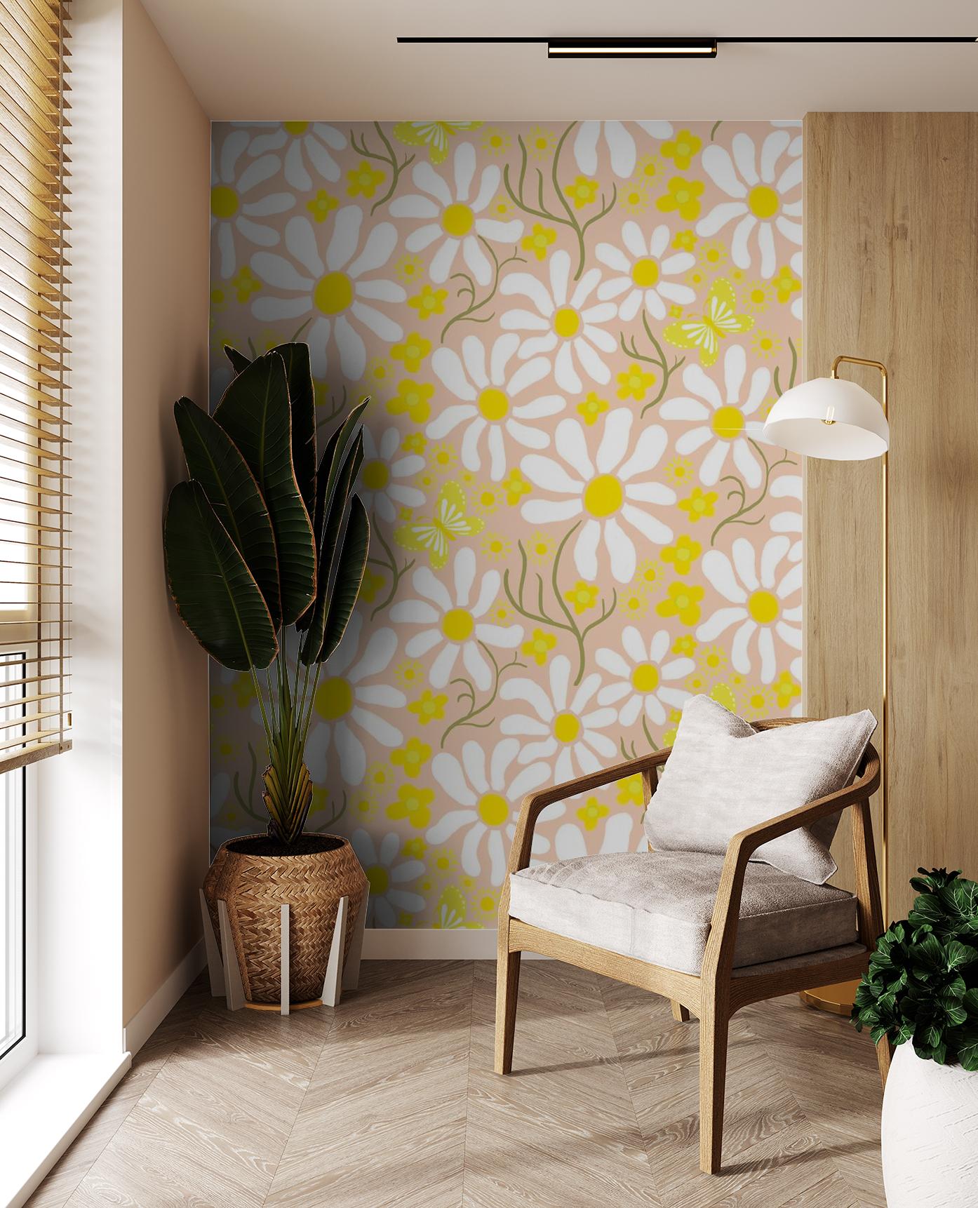 Spring Daze Wallpaper, peach