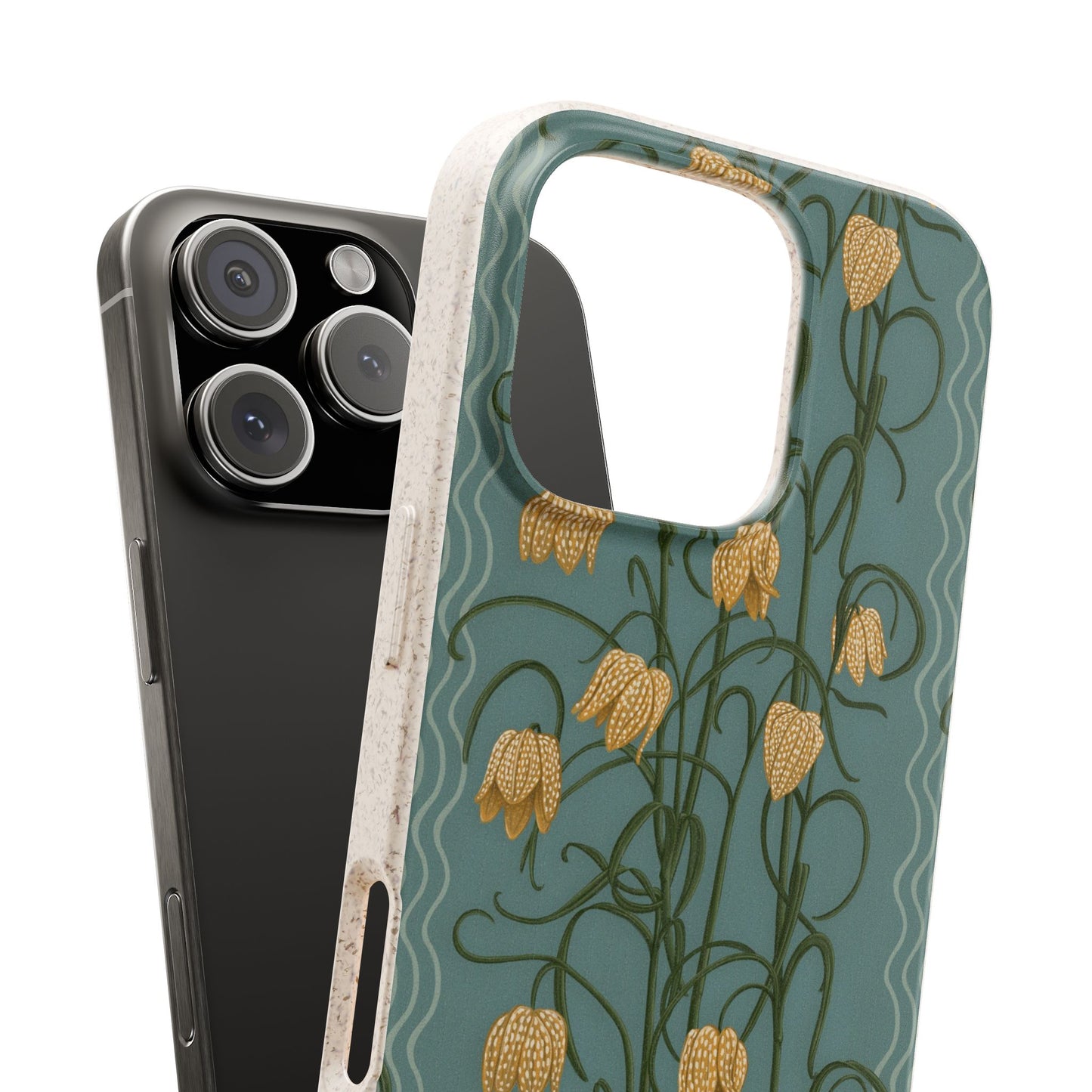 Campanas Phone Case - dusty blue & marigold - Eco-Friendly, Biodegradable