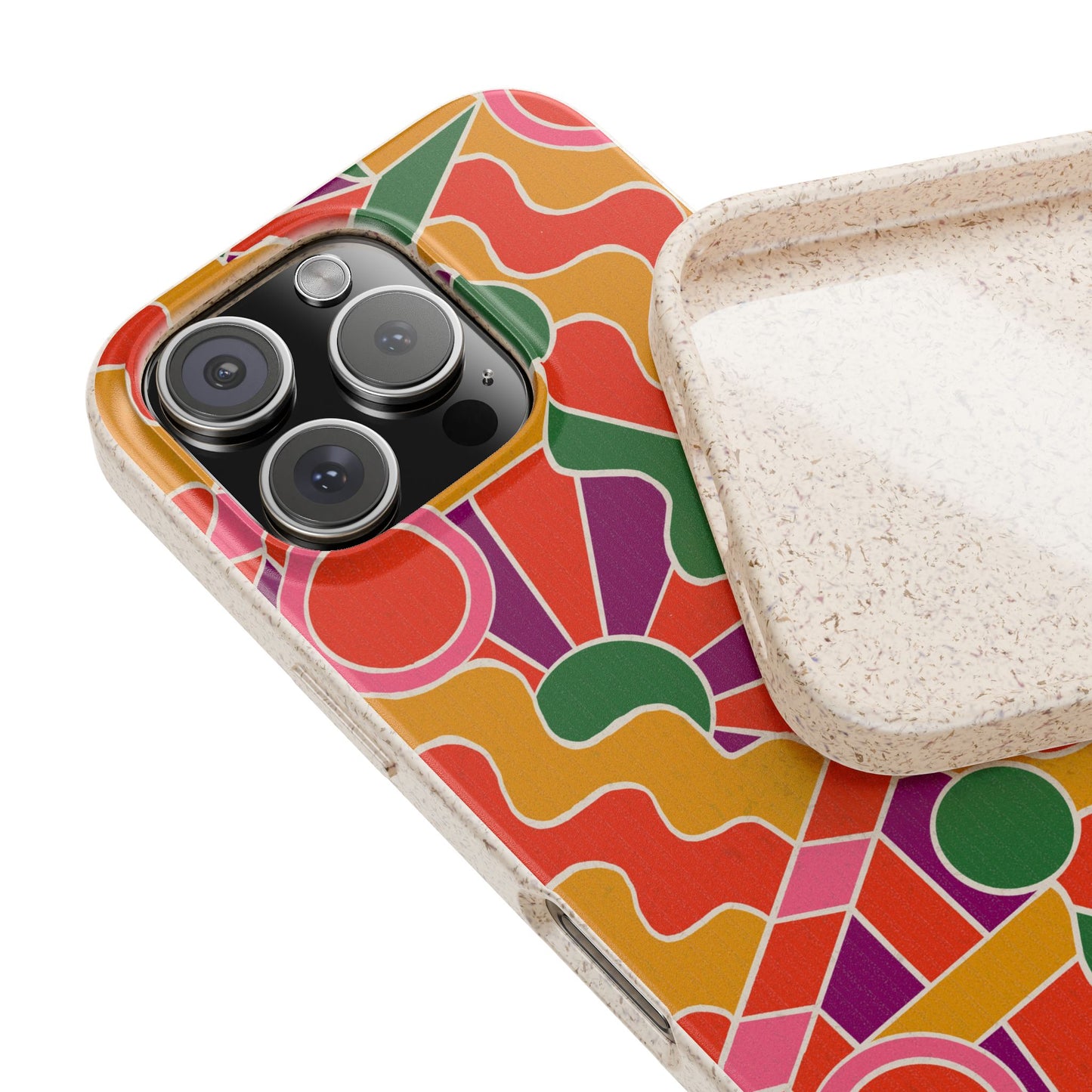 Day Trippin' Phone Case - purple, red, yellow and green - Eco-Friendly, Biodegradable