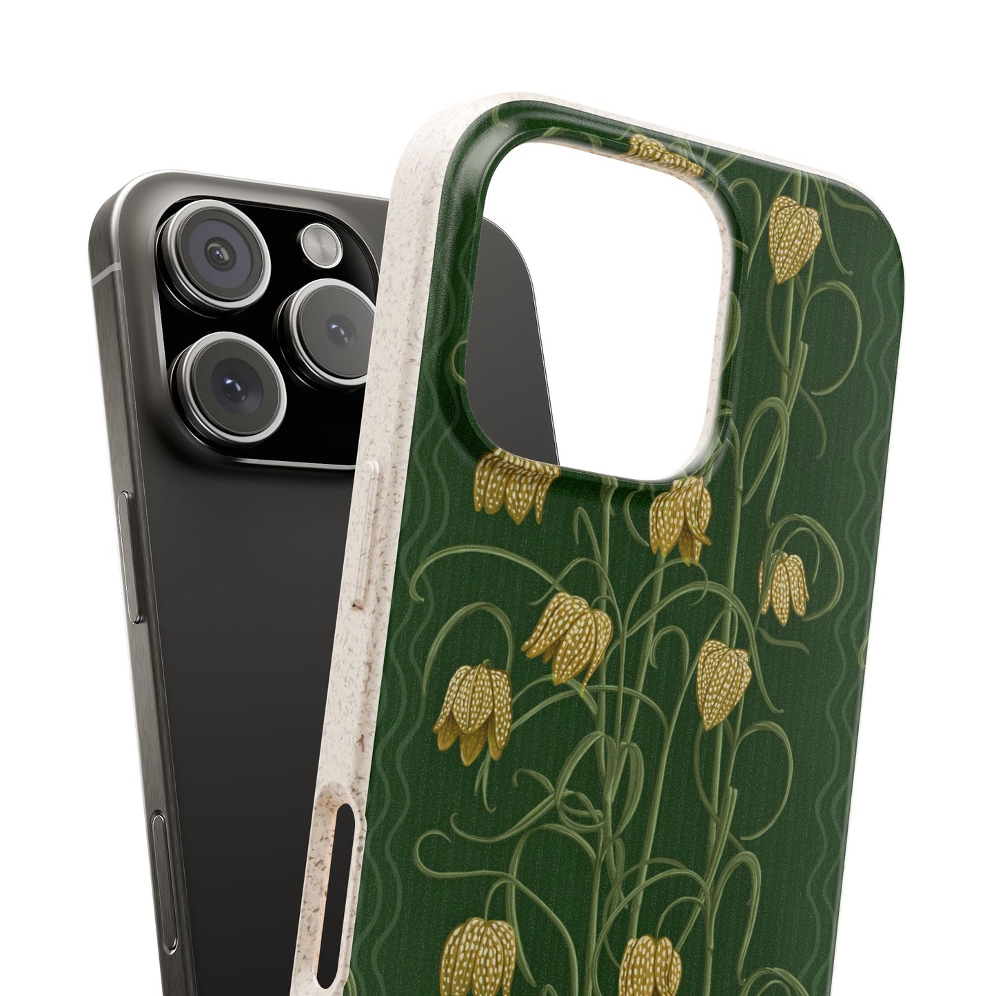 Campanas Phone Case - green and ocher - Eco-Friendly, Biodegradable