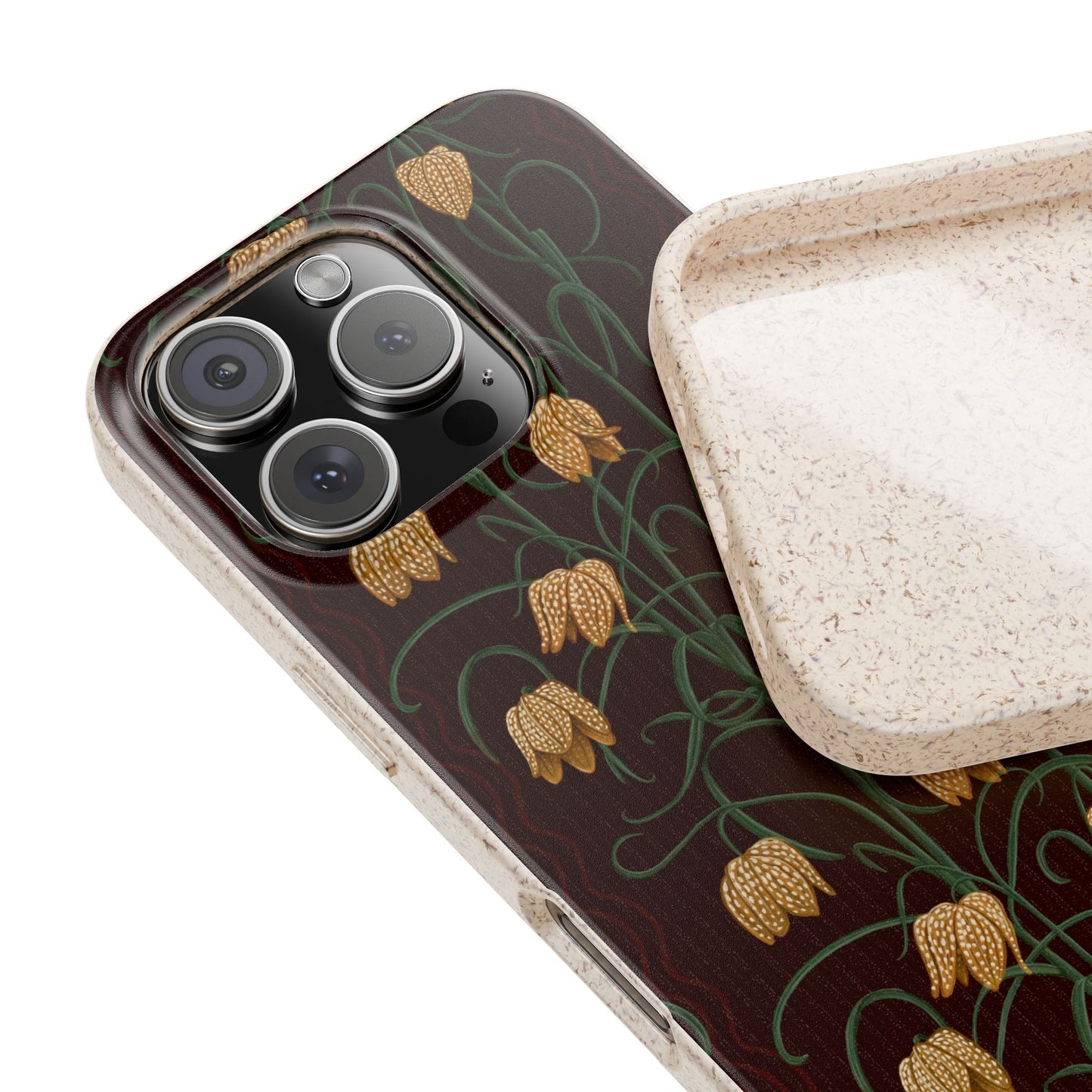 Campanas Phone Case - chocolate and goldenrod - Eco-Friendly, Biodegradable