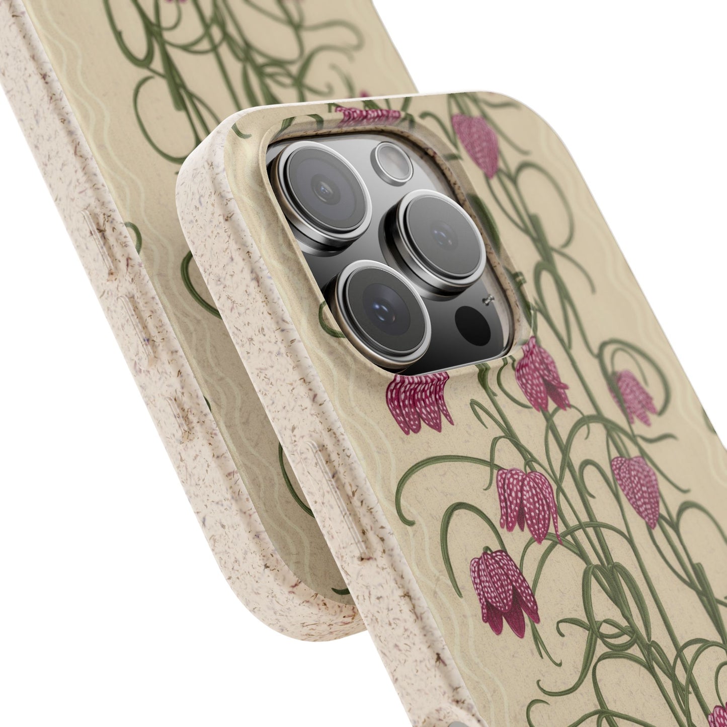 Campanas Phone Case - tan and magenta - Eco-Friendly, Biodegradable