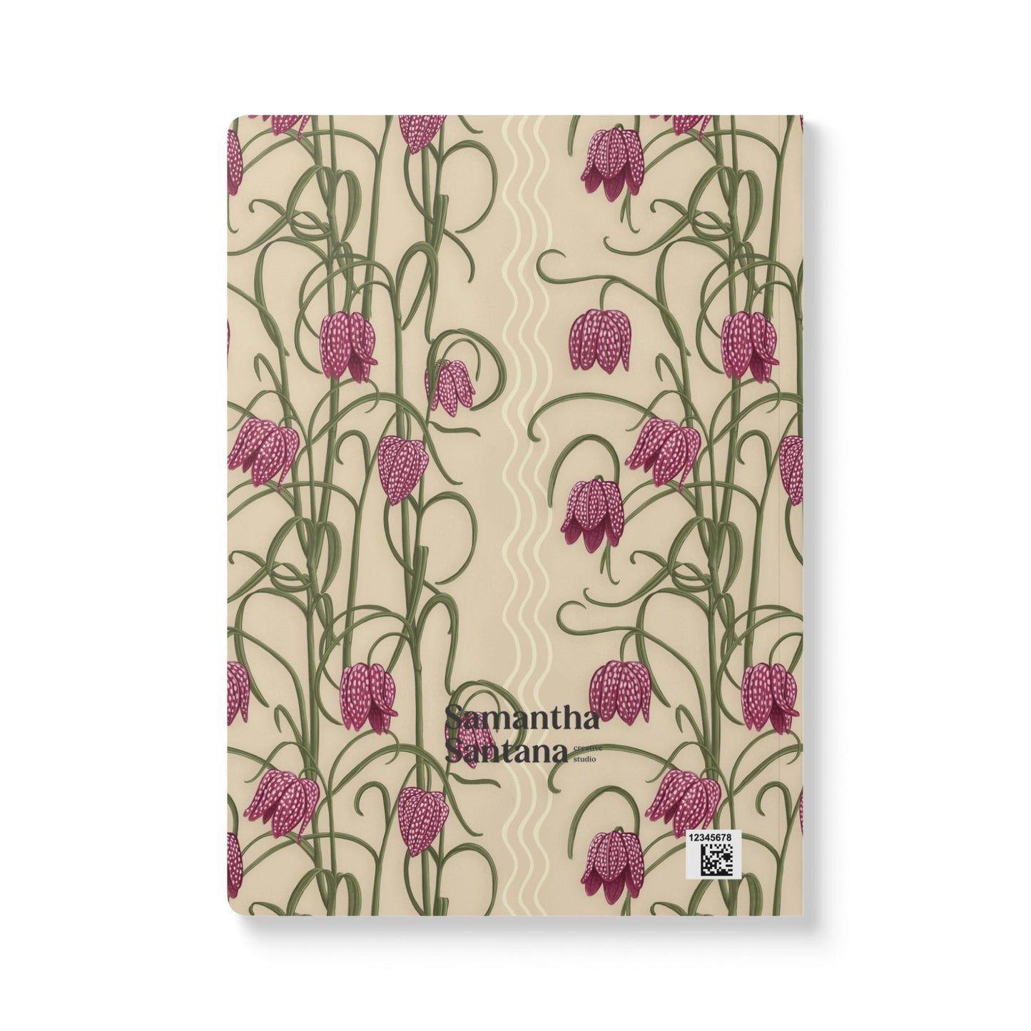 Campanas Softcover Personalized Journal, tan & purple (add your name)