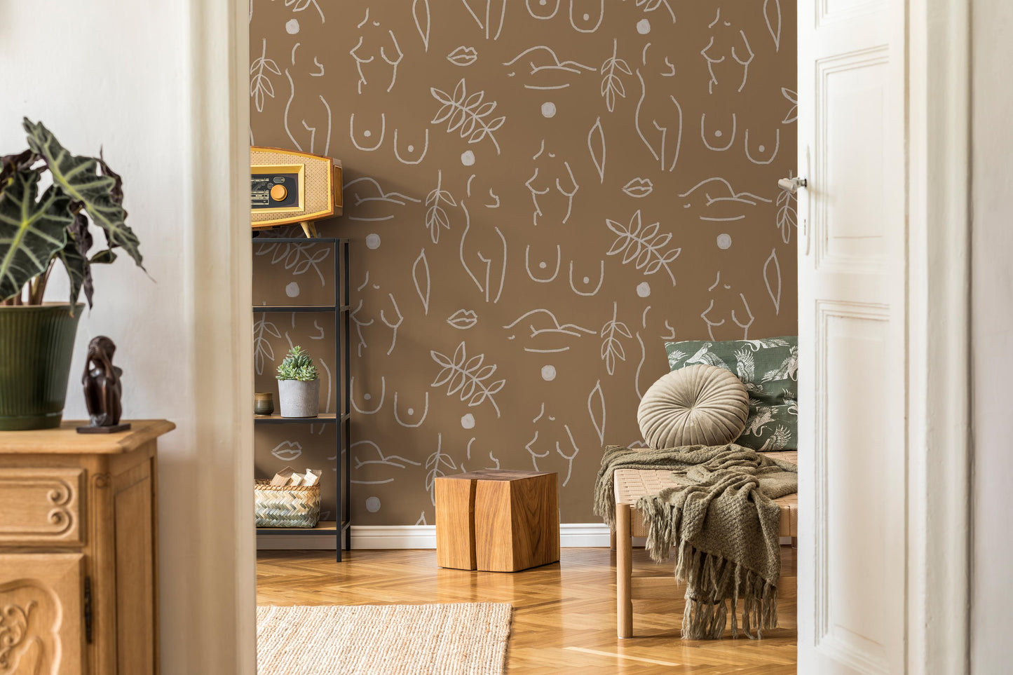 Neutral Nudes Wallpaper, coco & white