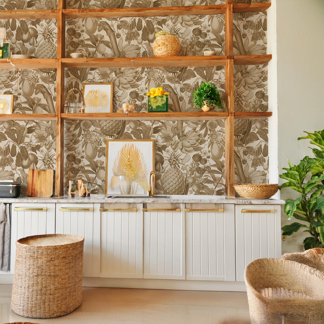 Juicy Fruit Wallpaper, white and neutral