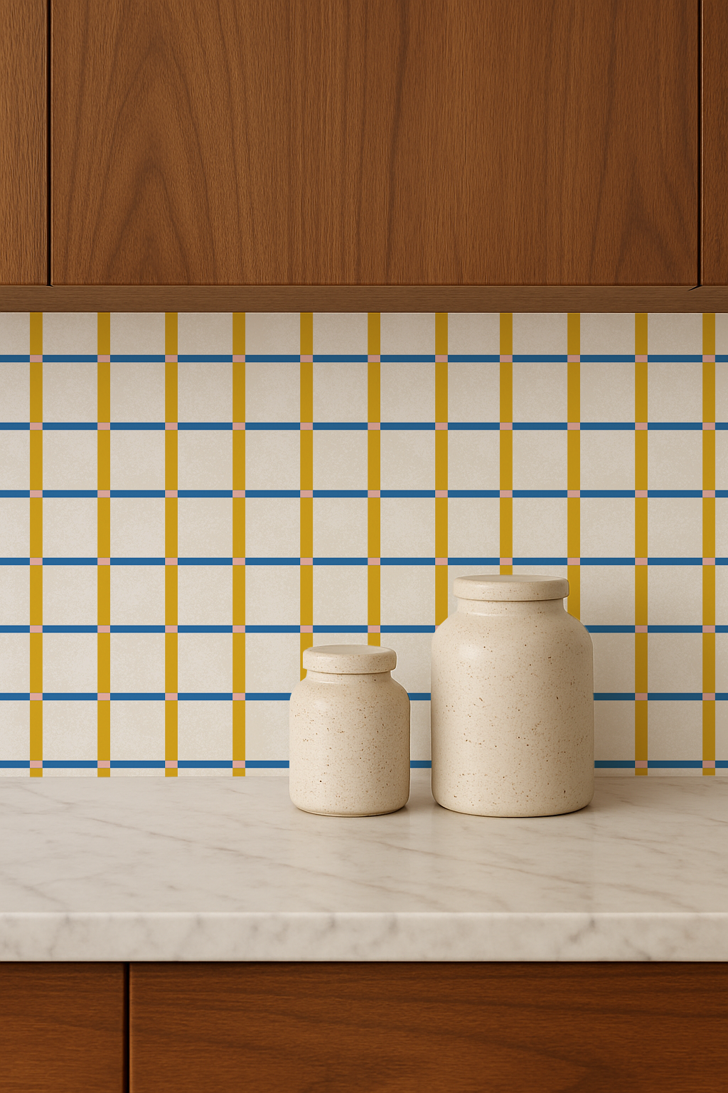 Ginnie Contact Paper, blue yellow and pink