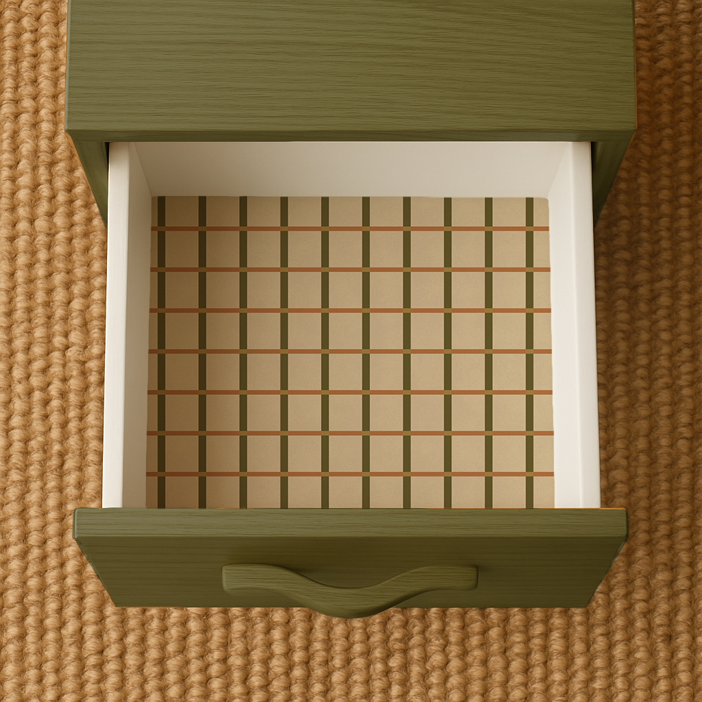 Ginnie Contact Paper, beige orange and dark olive