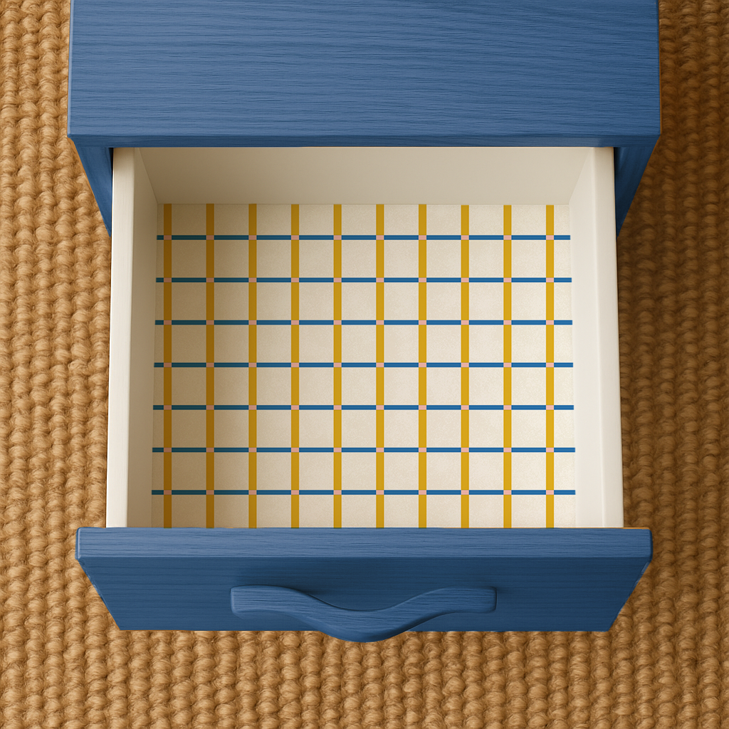 Ginnie Contact Paper, blue yellow and pink
