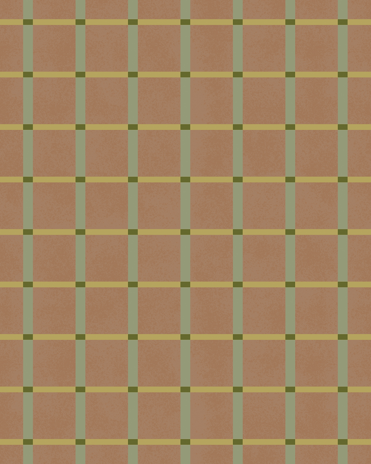 Ginnie Contact Paper, terra cotta mint and light chartreuse