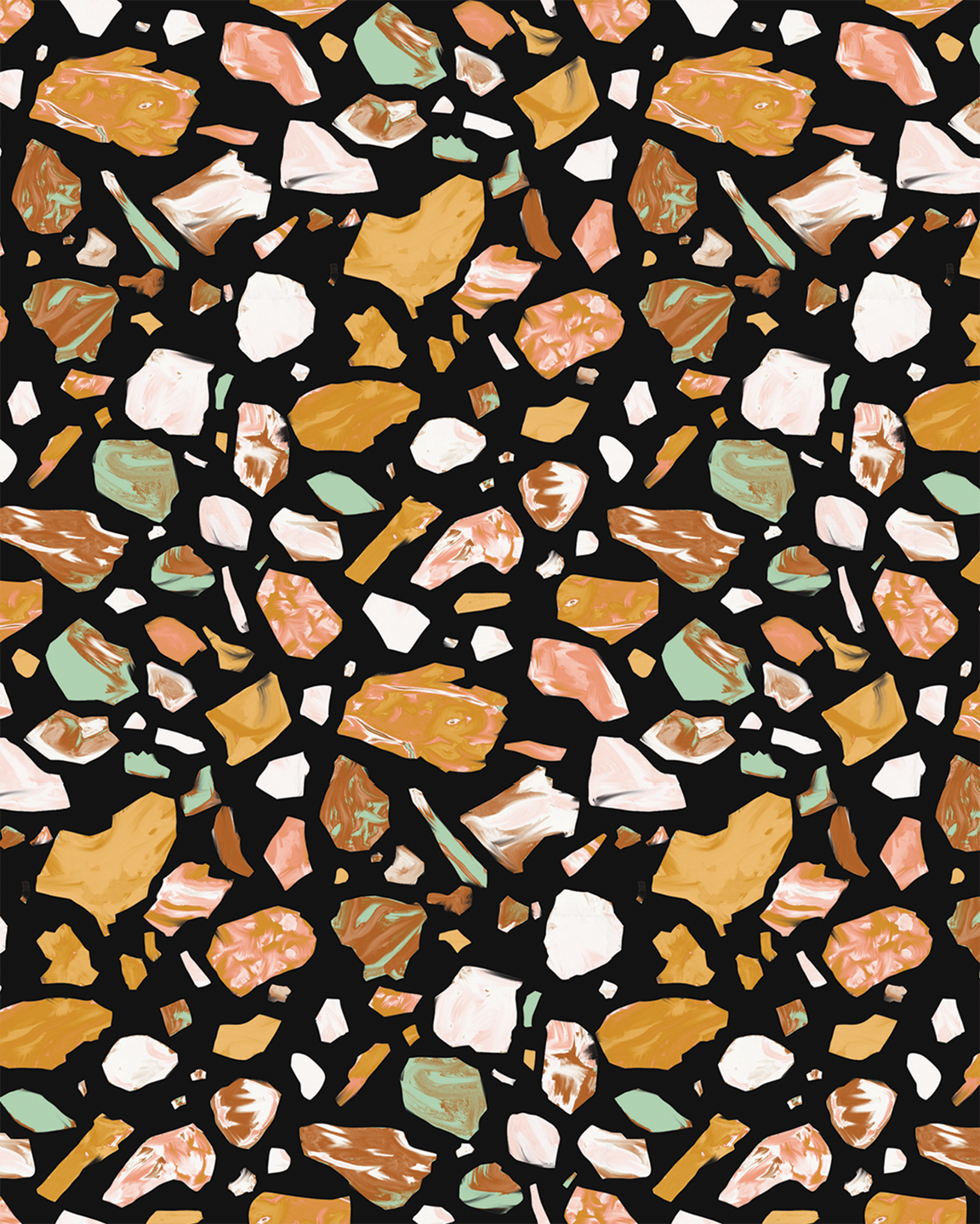 Painted Terrazzo Contact Paper, bold black
